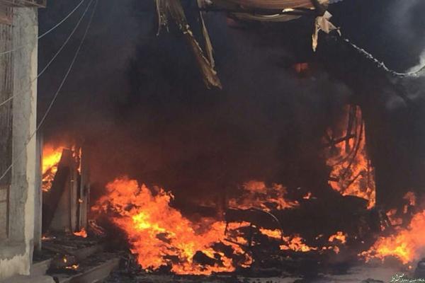 آتش سوزی در مرکز خرید ورزشی در منیریه